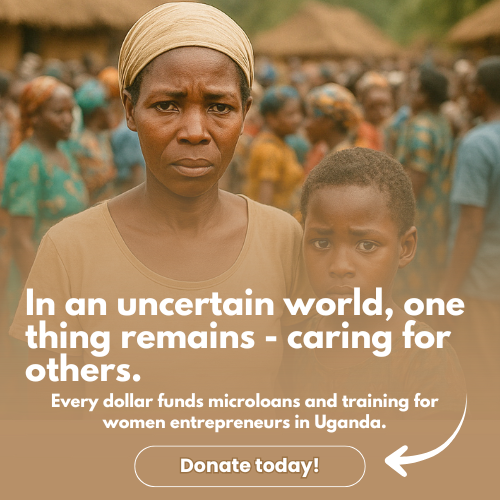 Ugandan Woman with Child. Click to donate.